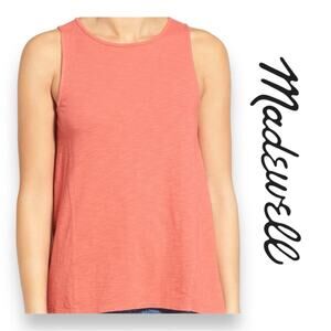 Madewell Coral Forward Seam Slub Tank Cotton Womens Size Small